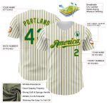 Custom Personalized Kelly Green Baseball Jersey with Gold Pinstripe and Your Name & Number Personalized White (Kelly Green