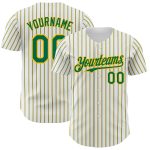 Custom Personalized Kelly Green Baseball Jersey with Gold Pinstripe and Your Name & Number Personalized White (Kelly Green