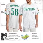 Personalized Authentic Baseball Jersey in White Kelly Green Gray Personalized White Kelly Green-Gray Authentic Baseball Jersey