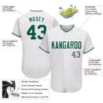 Custom Name and Number Baseball Jersey - Personalized White Kelly Green-Gray Authentic Team Jersey Personalized White Kelly