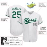 Personalized St. Patricks Day Baseball Jersey - Kelly Green Gray Authentic Design Personalized White Kelly Green-Gray Authentic