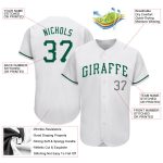 Custom Name and Number Authentic St. Patricks Day Baseball Jersey - Personalized Kelly Green-Gray Design Personalized White