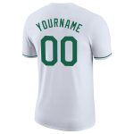 Custom Team Performance T-Shirt with Name and Number - Personalized White Kelly Green-Gray Tee Personalized White Kelly Green-Gray