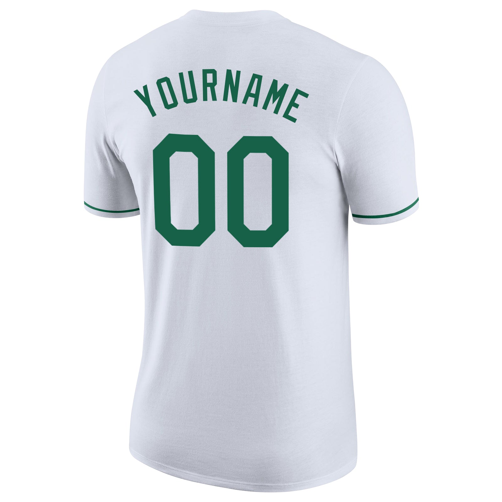 Personalized White Kelly Green-Gray Performance T-Shirt Team Custom Name and Number Custom Team Performance T-Shirt with Name and Number - Personalized White Kelly Green-Gray Tee Personalized White Kelly Green-Gray - Image 7