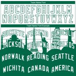 Custom City Edition Basketball Jersey for Holidays - Personalized White Kelly Green Monuments Silhouette with Name & Number