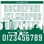 Custom City Edition Basketball Jersey for Holidays - Personalized White Kelly Green Monuments Silhouette with Name & Number