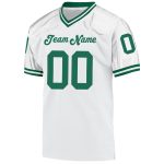 Custom Name Number Football Jersey Authentic Throwback Personalized White Kelly Green Mesh Team Jersey Personalized White