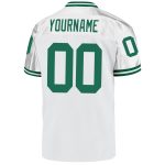 Custom Name Number Football Jersey Authentic Throwback Personalized White Kelly Green Mesh Team Jersey Personalized White