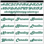 Custom Name Number Football Jersey Authentic Throwback Personalized White Kelly Green Mesh Team Jersey Personalized White
