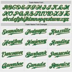 Custom Personalized Baseball Jersey with Team Name and Number - White, Kelly Green, Old Gold Personalized White Kelly Green-Old