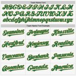 Custom Name and Number Personalized Baseball Jersey in White Kelly Green and Old Gold - Authentic Sleeveless Personalized
