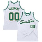 Custom Name Number Personalized Throwback Basketball Jersey in White Kelly Green Old Gold - Authentic Team Apparel Personalized
