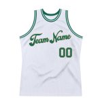 Custom Name Number Personalized Throwback Basketball Jersey in White Kelly Green Old Gold - Authentic Team Apparel Personalized