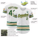 Customizable Authentic Baseball Jersey - Personalized White Kelly Green-Old Gold Line with Custom Name & Number Personalized