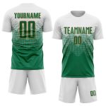 Custom Soccer Jersey with Personalized Name and Number - White Kelly Green-Old Gold Sublimation Team Uniform Personalized