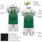 Custom Soccer Jersey with Personalized Name and Number - White Kelly Green-Old Gold Sublimation Team Uniform Personalized
