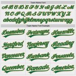 Custom Softball Jersey with Name and Number - Personalized White Kelly Green-Old Gold Two-Button Unisex Design Personalized