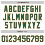 Customized Authentic Baseball Jersey with 3D Pattern, Sharp Shapes, Personalized Name & Number, White, Kelly Green, Orange