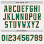 Custom Name Number Two Tone Varsity Letterman Bomber Jacket Personalized White Kelly Green Orange Personalized White Kelly