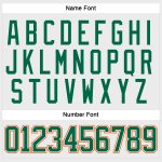 Personalized Custom Hockey Jersey with Lace Neck - White, Kelly Green & Orange, Your Name & Number Personalized White Kelly