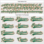 Personalized Custom Hockey Jersey with Lace Neck - White, Kelly Green & Orange, Your Name & Number Personalized White Kelly