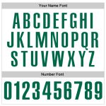 Custom Team Name Number Personalized Performance Golf Polo Shirt White Kelly Green Personalized White Kelly Green Performance