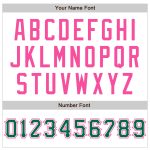 Custom Name and Number Personalized Baseball Jersey in White Kelly Green-Pink Authentic Raglan Sleeves Personalized White