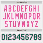 Custom Varsity Letterman Jacket - Personalized Two Tone White Kelly Green-Pink Full-Snap with Team Name and Number Personalized