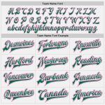 Custom Varsity Letterman Jacket - Personalized Two Tone White Kelly Green-Pink Full-Snap with Team Name and Number Personalized