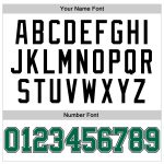 Personalized Kelly Green Black Pinstripe Basketball Jersey - Authentic White Design Personalized White Kelly Green Pinstripe