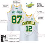 Custom Name Number Basketball Jersey Authentic Kelly Green Pinstripe Personalized Team Apparel Personalized White Kelly Green