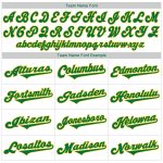 Custom Name and Number Authentic Throwback Baseball Jersey Shirt - Personalized White Kelly Green Pinstripe Design Personalized