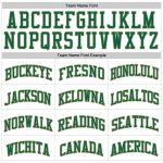 Custom Team Basketball Jersey - Personalized White Kelly Green Pinstripe with Name and Number - Authentic Old Gold Black