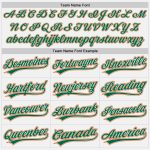 Custom Name and Number Authentic Baseball Jersey - Personalized White Kelly Green Pinstripe with Kelly Green and Orange Details