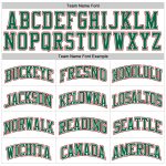 Custom Personalized Basketball Jersey with Name and Number - Green-Red Pinstripe Authentic Style Personalized White Kelly