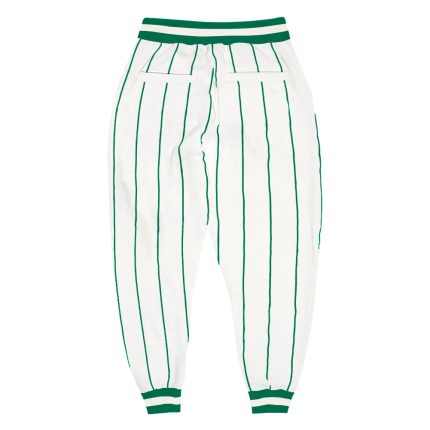 Custom Name Number Sports Pants - Personalized Kelly Green White Pinstripe Team Apparel Personalized White Kelly Green Pinstripe