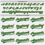 Personalized Custom Name and Number Baseball Jersey - White Kelly Green Pinstripe Old Gold Authentic Style Personalized White