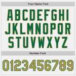 Personalized Custom Name and Number Baseball Jersey - White Kelly Green Pinstripe Old Gold Authentic Style Personalized White