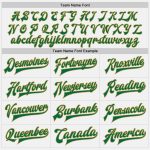 Custom Varsity Jacket with Personalized Name and Number, White Kelly Green Pinstripe, Old Gold-Black Bomber Full-Snap Design