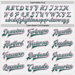 Custom Team Varsity Letterman Jacket with Personalized Name & Number, White Kelly Green Pinstripe Bomber Full-Snap Personalized
