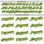 Custom Name and Number Baseball Jersey - Authentic White Kelly Green Pinstripe Sleeveless Design Personalized White Kelly
