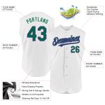 Custom Personalized Baseball Jersey with Name and Number - Authentic Sleeveless in White Kelly Green & Purple Personalized
