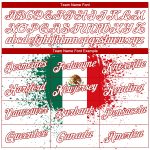 Personalized 3D Mexican Flag Basketball Jersey in White Kelly Green-Red Authentic Design Personalized White Kelly Green-Red