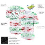 Personalized 3D Mexico T-Shirt in White Kelly Green-Red for Performance Personalized White Kelly Green-Red 3D Mexico Performance