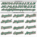 Custom White Kelly Green Red Baseball Jersey with Personalized Name and Number - Authentic Raglan Sleeves Personalized White