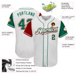 Personalized Authentic Two Tone Baseball Jersey with Custom Name & Number - White Kelly Green Red Personalized White Kelly