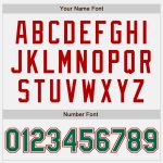 Personalized Two Tone Varsity Letterman Bomber Jacket - White Kelly Green-Red Full-Snap Personalized White Kelly Green-Red
