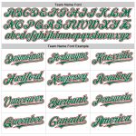 Custom Name and Number Personalized Authentic Baseball Jersey - White Kelly Green-Red Line Personalized White Kelly Green-Red