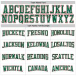 Custom Team T-Shirt with Name & Number - Personalized Long Sleeve Performance in White, Kelly Green & Red Personalized White
