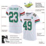 Personalized Authentic Football Jersey Custom Name Number White Kelly Green Red Mesh Personalized White Kelly Green-Red Mesh